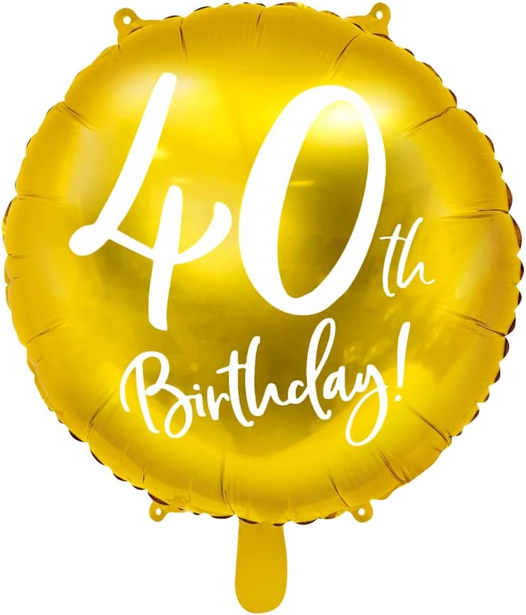 ABC18 Folienballon "40th Birthday" | Ø 45 cm Gold