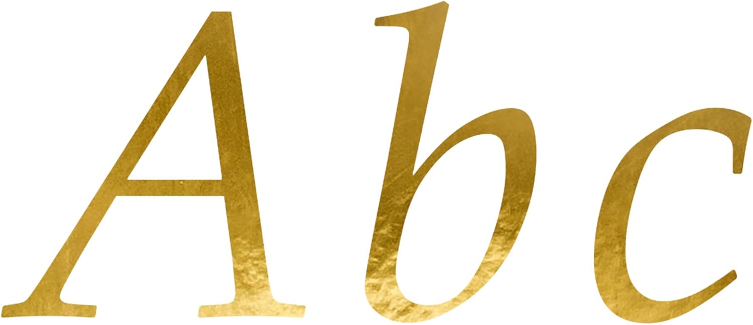 PartyDeco Buchstaben Aufkleber 5 Bögen 143 Buchstaben 25 Zeichen - Sticker zum Beschriften, Basteln und Dekorieren - Gold