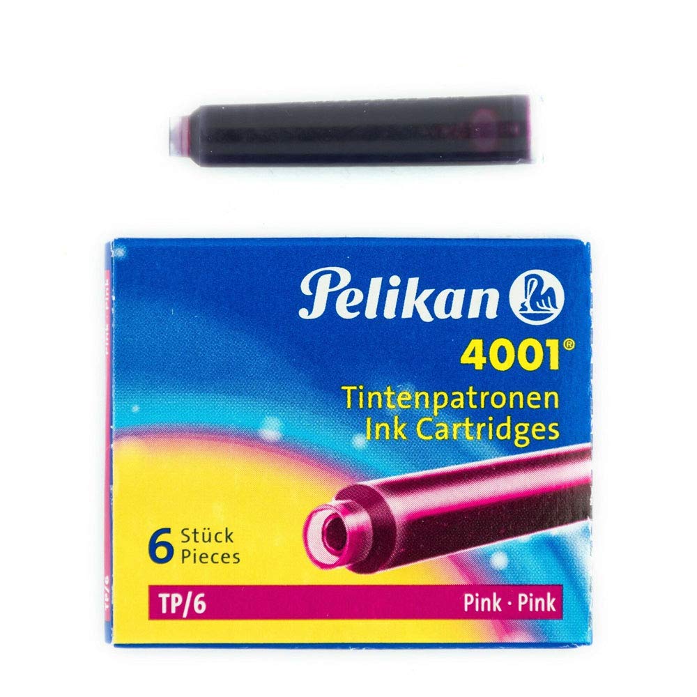 Pelikan 321075 Tintenpatrone 4001, 6 Patronen in der Faltschachtel, Pink