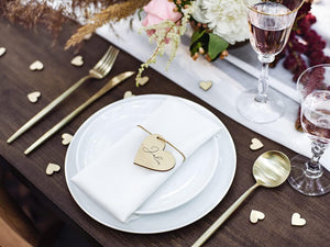PartyDeco Tischkarten Holzherzen mit Loch 6x5cm blanko 10 Stück Geschenkanhänger Holzherz Tischdeko Hochzeit