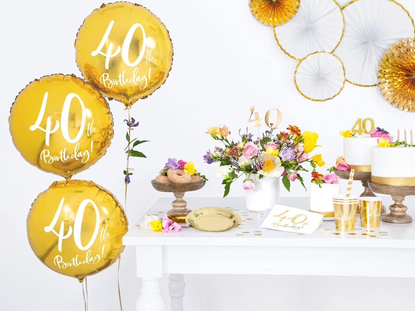 ABC18 Folienballon "40th Birthday" | Ø 45 cm Gold