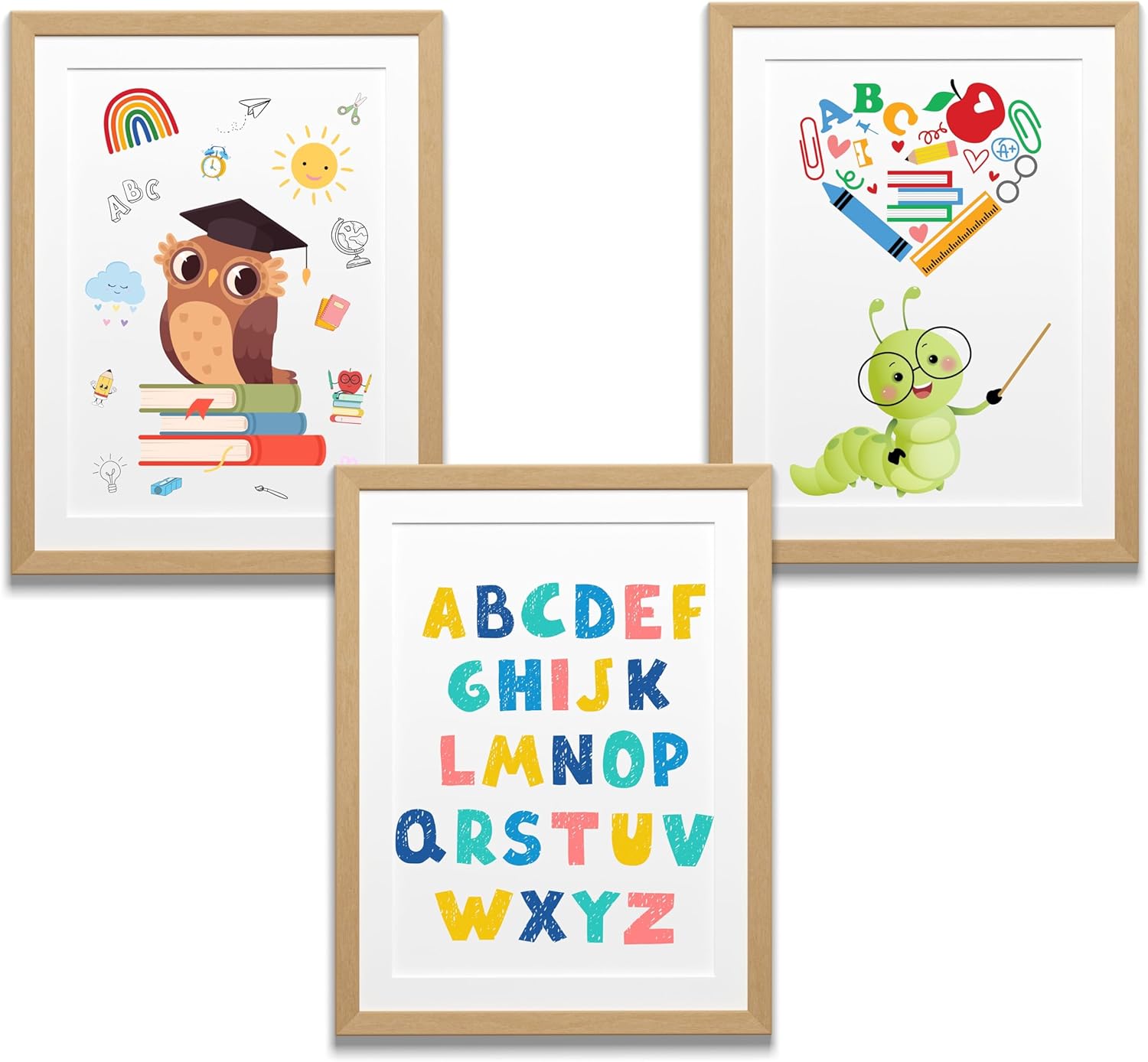 Geschenk für Kinder 5 6 7 8 Jahre Mädchen Jungs Schulanfang Einschulung Poster 3x DIN A4 Bilder Made in Germany