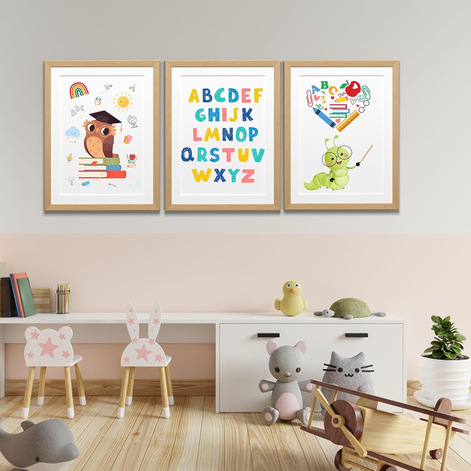 Geschenk für Kinder 5 6 7 8 Jahre Mädchen Jungs Schulanfang Einschulung Poster 3x DIN A4 Bilder Made in Germany