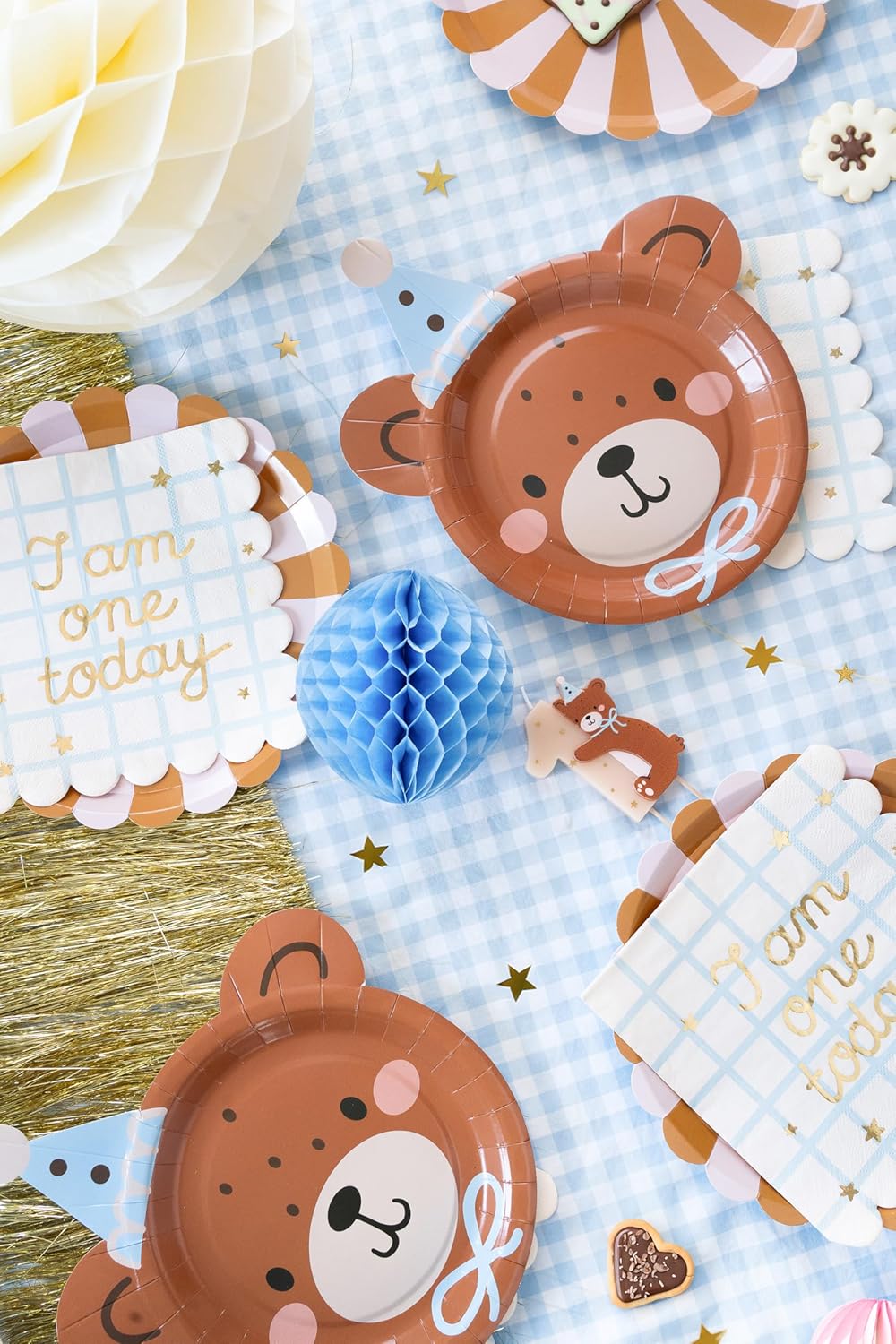 PartyDeco Geburtstagskerze Zahl 1 Bär | 7cm