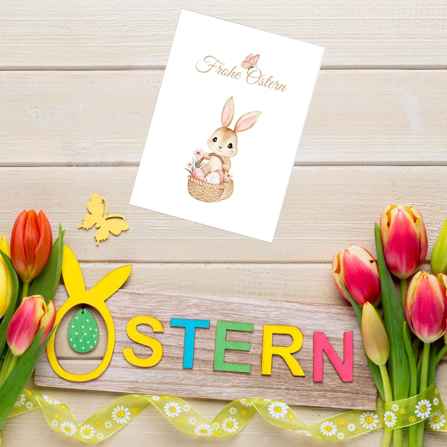 12 Stück Oster Grußkarten mit Umschläge | Hochwertige Klappkarten Osterkarten Vorrat Set | Ideale Größe DIN A6 | 120g | Made in EU