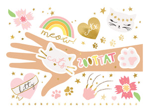 Abwaschbare-Tattoos-Kaetzchen-mix-1-VPE-12-Stk-PartyDeco-Lemina