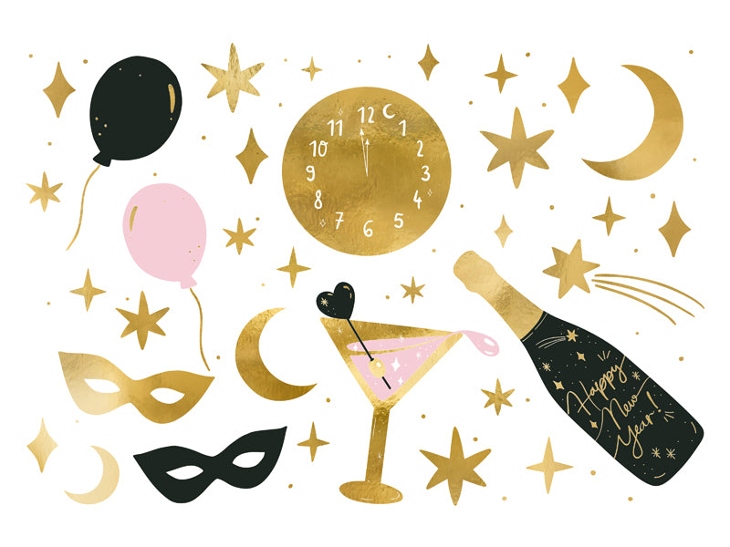Abwaschbare-Tattoos-New-Years-Eve-Mix-1-VPE-10-Stk-PartyDeco-Lemina