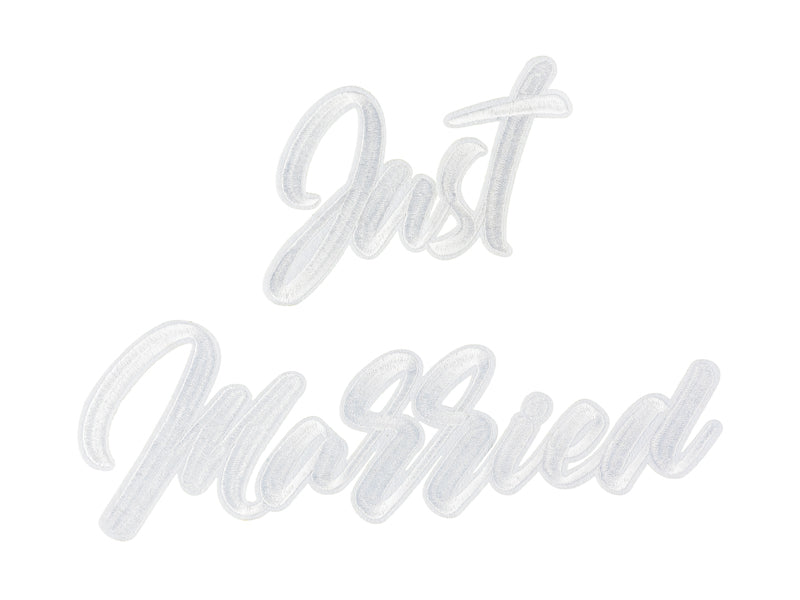 Aufbuegelbild-Just-Married-weiss-30x18cm-PartyDeco-Lemina
