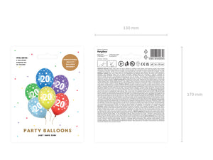 Ballons-30cm-20th-Birthday-1-VPE-6-Stk-PartyDeco-Lemina-1