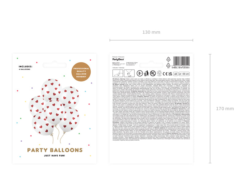 Ballons-30cm-Herz-Pastel-Pure-White-1-VPE-6-Stk-PartyDeco-Lemina-2