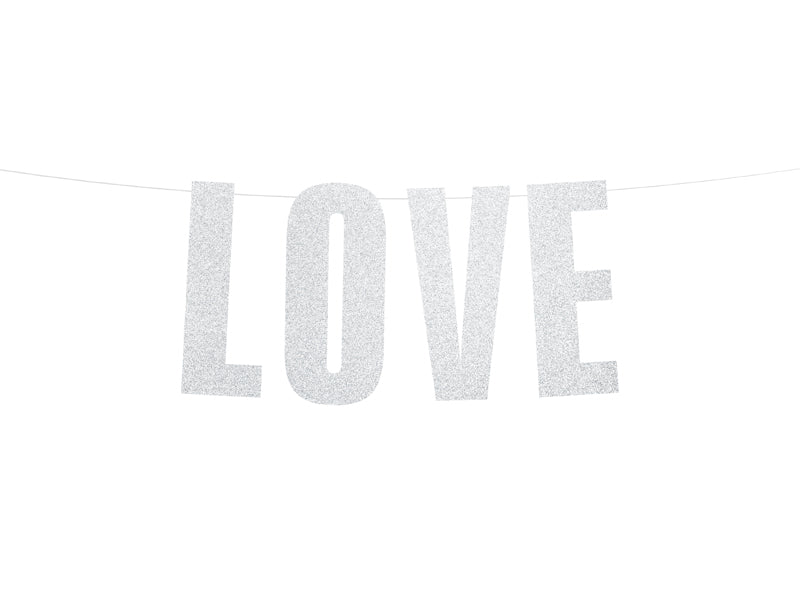 Banner-Love,-silber,-21x55cm-PartyDeco-Lemina