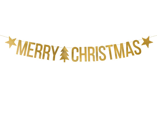 Banner-Merry-Christmas,-in-Goldfarbe,-10,-5x150cm-PartyDeco-Lemina