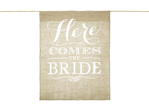 Banner-für-die-Braut-Here-comes-the-bride-41x51cm-PartyDeco-Lemina