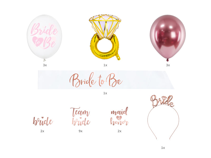 Bride-To-Be-Hochzeits-Accessoire-Set-mix-23-Stk-PartyDeco-Lemina