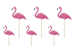 Caketopper-Aloha-Flamingos-15-235cm-1-VPE-6-Stk.-PartyDeco-Lemina-2