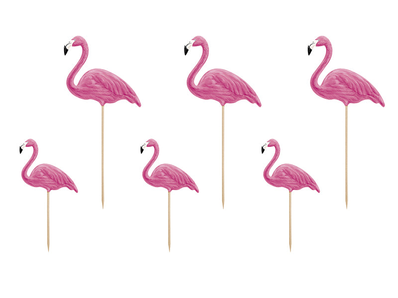 Caketopper-Aloha-Flamingos-15-235cm-1-VPE-6-Stk.-PartyDeco-Lemina-2