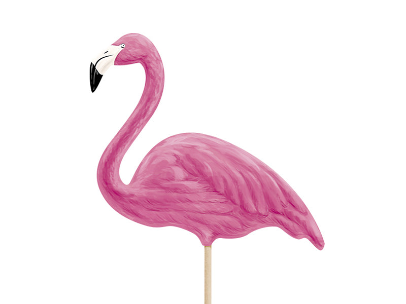 Caketopper-Aloha-Flamingos-15-235cm-1-VPE-6-Stk.-PartyDeco-Lemina