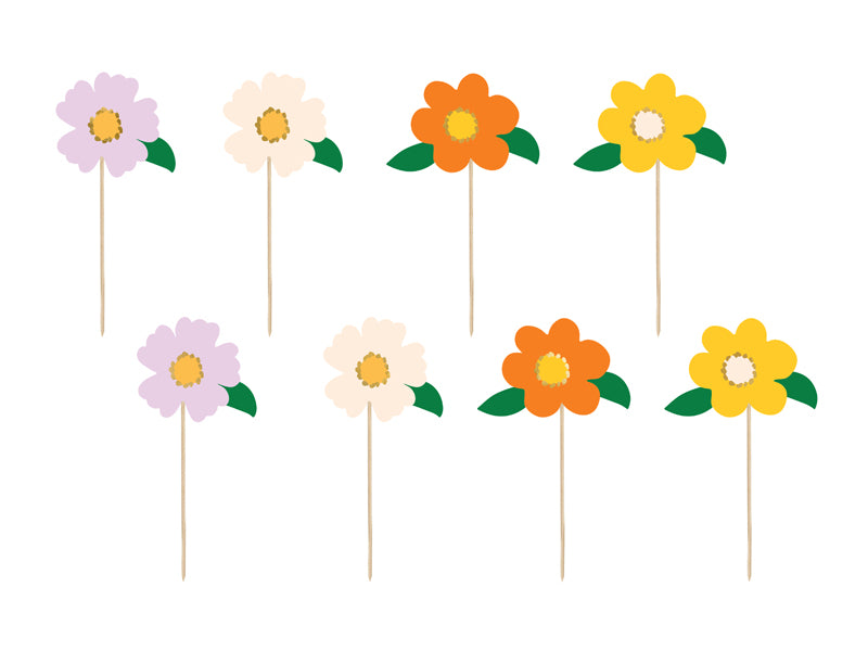 Caketopper-Blumen-mix-13cm-8-Stk-PartyDeco-Lemina