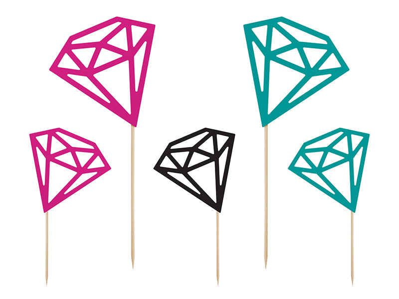 Caketopper-Diamanten-125-255cm-1-VPE-5-Stk.-PartyDeco-Lemina