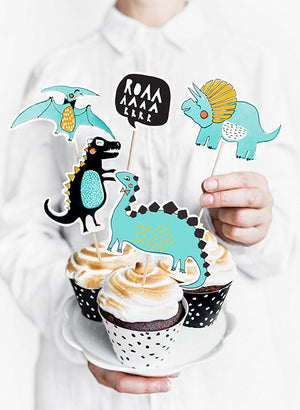 Caketopper-Dinosaurier-105-20cm-1-VPE-5-Stk.-PartyDeco-Lemina-1