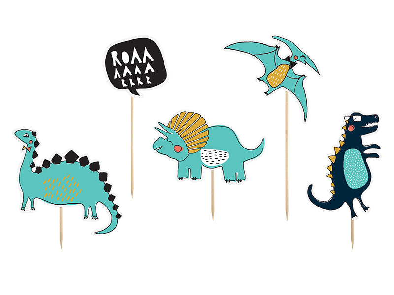 Caketopper-Dinosaurier-105-20cm-1-VPE-5-Stk.-PartyDeco-Lemina-2
