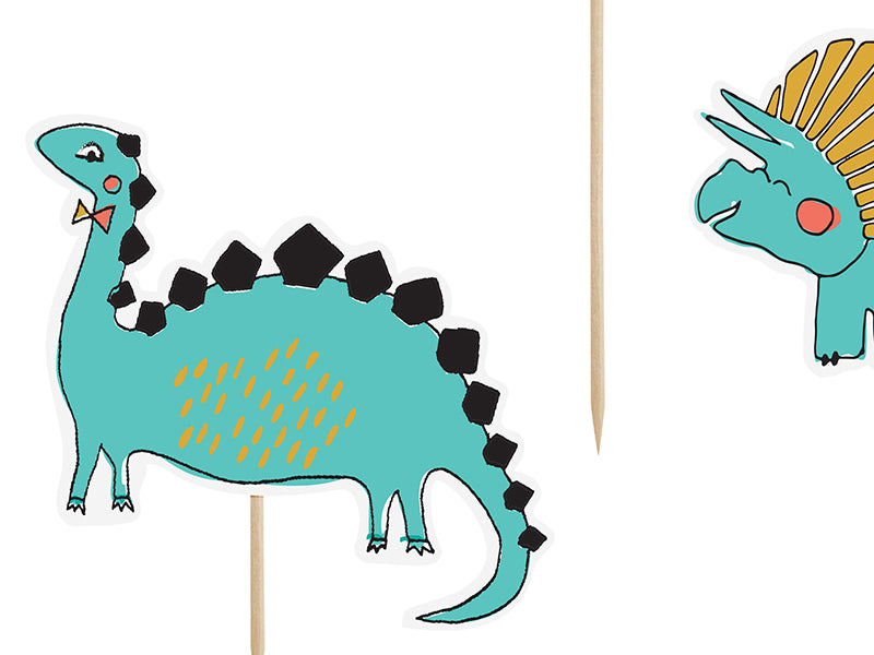 Caketopper-Dinosaurier-105-20cm-1-VPE-5-Stk.-PartyDeco-Lemina
