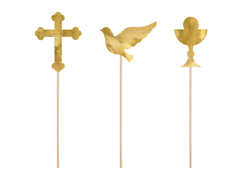 Caketopper-Erstkommunion-gold-315cm-2-VPE-6-Stk.-PartyDeco-Lemina-1