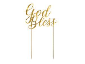 Caketopper-God-Bless-gold-275cm-PartyDeco-Lemina