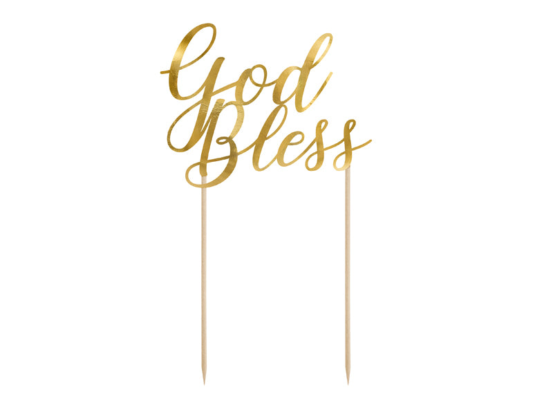 Caketopper-God-Bless-gold-275cm-PartyDeco-Lemina