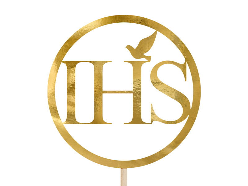 Caketopper-IHS-gold-22cm-PartyDeco-Lemina-1