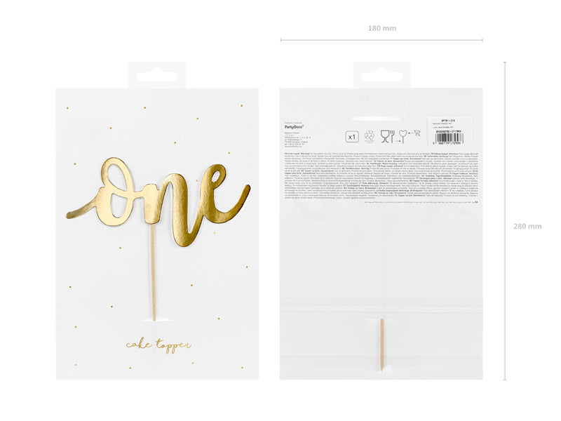 Caketopper-One-gold-19cm-PartyDeco-Lemina-3