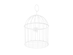 Deko-Kaefig-Dekorativer-Vogelkaefig-Weiss-24cm-PartyDeco-Lemina