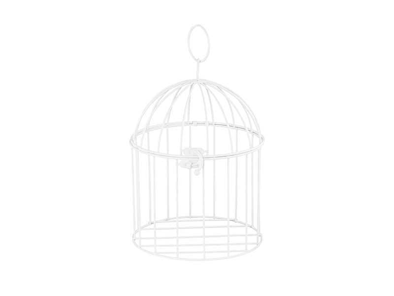 Deko-Kaefig-Dekorativer-Vogelkaefig-Weiss-24cm-PartyDeco-Lemina