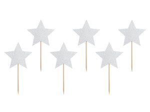 Dekorationen-fuer-Muffins-Einhorn---Sterne-1-VPE-6-Stk.-PartyDeco-Lemina