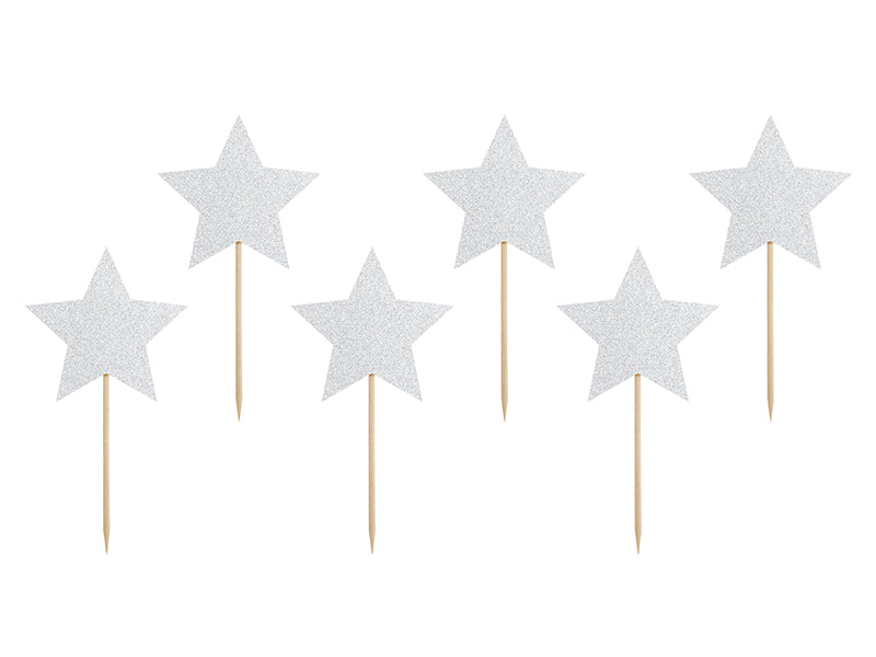 Dekorationen-fuer-Muffins-Einhorn---Sterne-1-VPE-6-Stk.-PartyDeco-Lemina