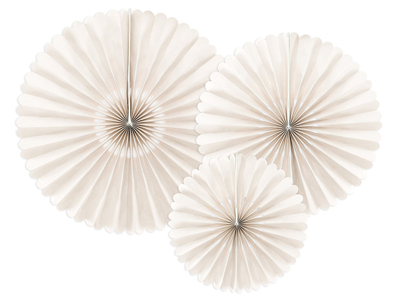 Dekorative-Rosetten-beige-1-VPE-3-Stk-PartyDeco-Lemina