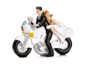 Figur-Hochzeitspaar-auf-Motorrad-11.5cm-PartyDeco-Lemina