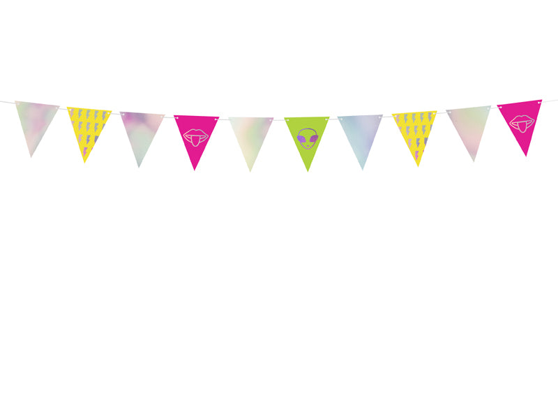 Flaggen-Girlande-Electic-Holo-Mix-1,8m-PartyDeco-Lemina-1