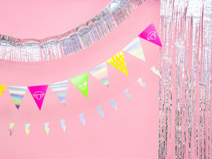 Flaggen-Girlande-Electic-Holo-Mix-1,8m-PartyDeco-Lemina-2
