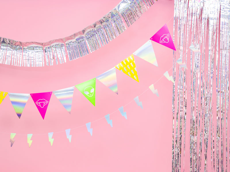 Flaggen-Girlande-Electic-Holo-Mix-1,8m-PartyDeco-Lemina-2