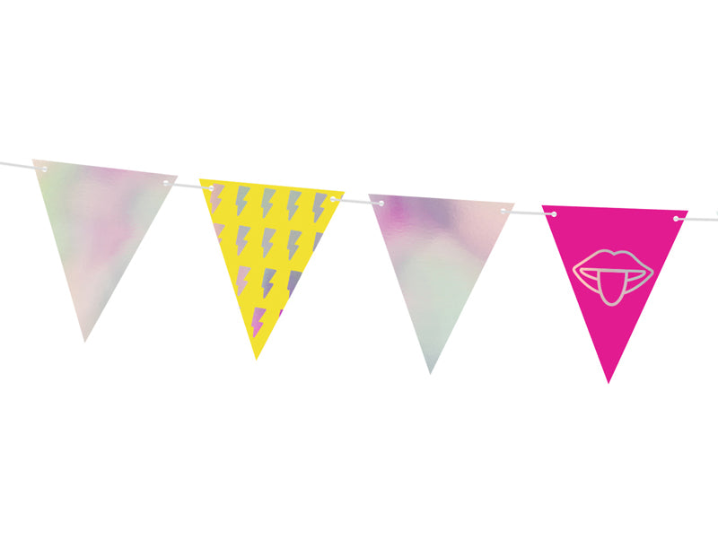 Flaggen-Girlande-Electic-Holo-Mix-1,8m-PartyDeco-Lemina