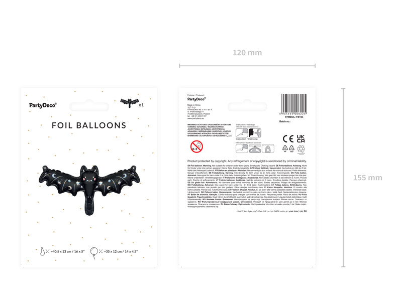 Fledermaus-Folienluftballon-Mix-40-5x13cm-PartyDeco-Lemina-2