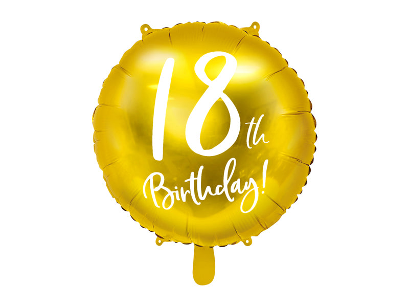 Folien-Luftballon-18th-Birthday-in-Goldfarbe-45cm-PartyDeco-Lemina
