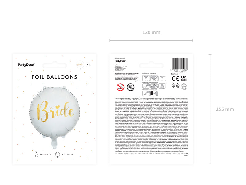 Folienballon-Bride-45cm-weiss-PartyDeco-Lemina-4