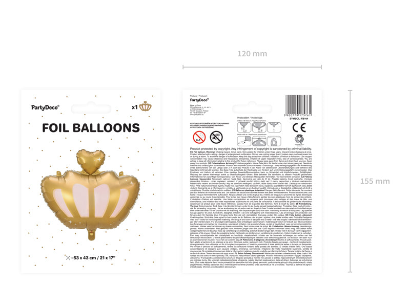  Folienballon-Krone-52x42cm-mix-PartyDeco-Lemina-3