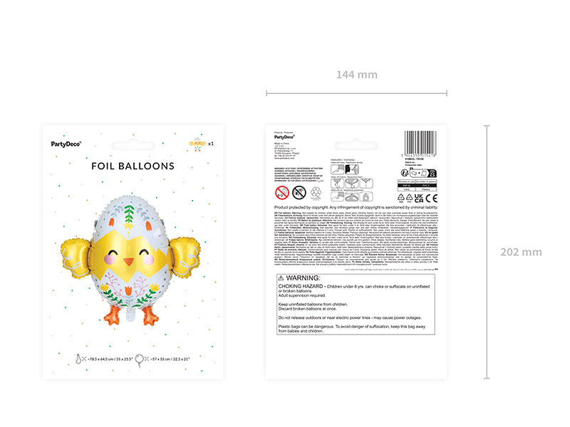 Folienballon-Kueken-Mix-78.5x64.5cm-PartyDeco-Lemina-3