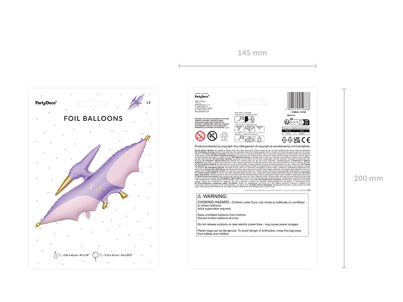 Folienballon-Pterodaktylus-Mix-120x62cm-PartyDeco-Lemina-4