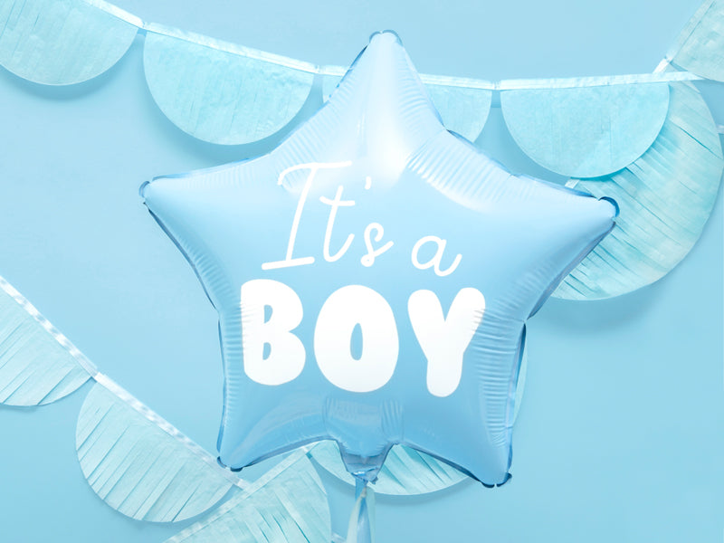 Folienballon-Stern-Its-a-boy-48cm-hellblau-PartyDeco-Lemina-1