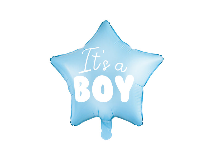 Folienballon-Stern-Its-a-boy-48cm-hellblau-PartyDeco-Lemina