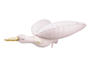 Folienballon-Storch-Hellrosa-103x60cm-PartyDeco-Lemina